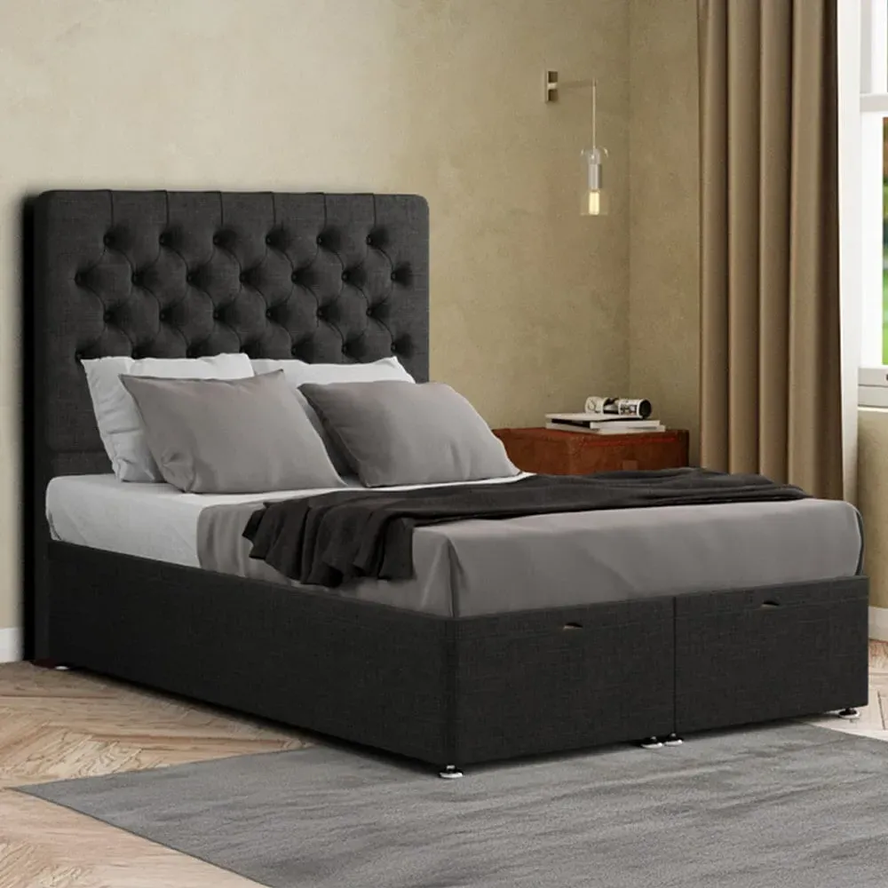 Winchester King Ottoman Bed with Storage - Black