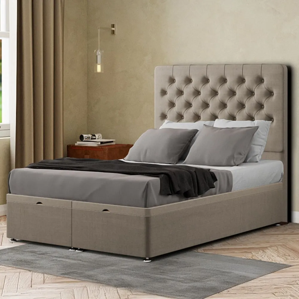 Winchester King Ottoman Bed with Storage - Cream