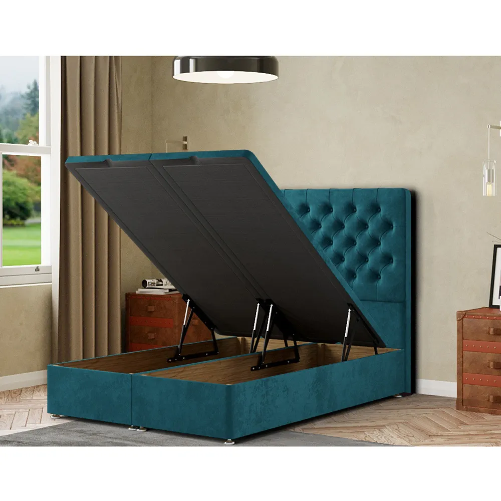 Winchester King Ottoman Bed with Storage - Green