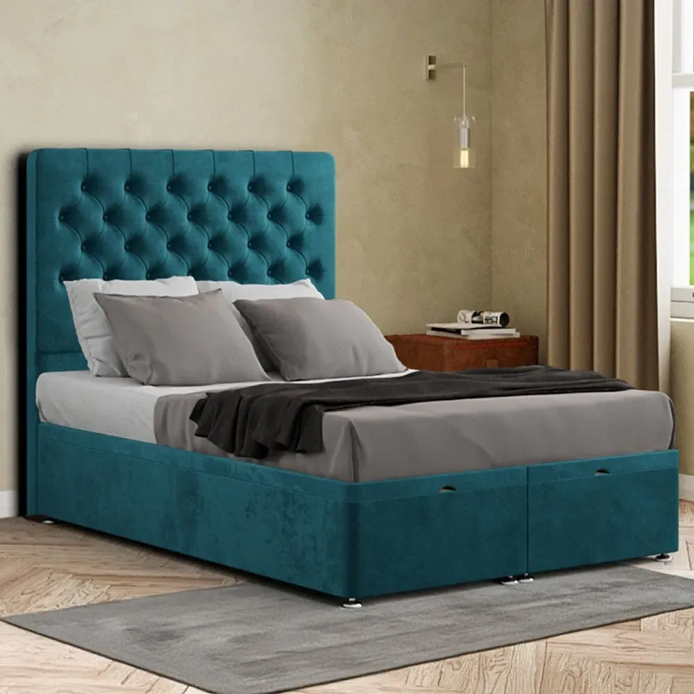 Winchester King Ottoman Bed with Storage - Green