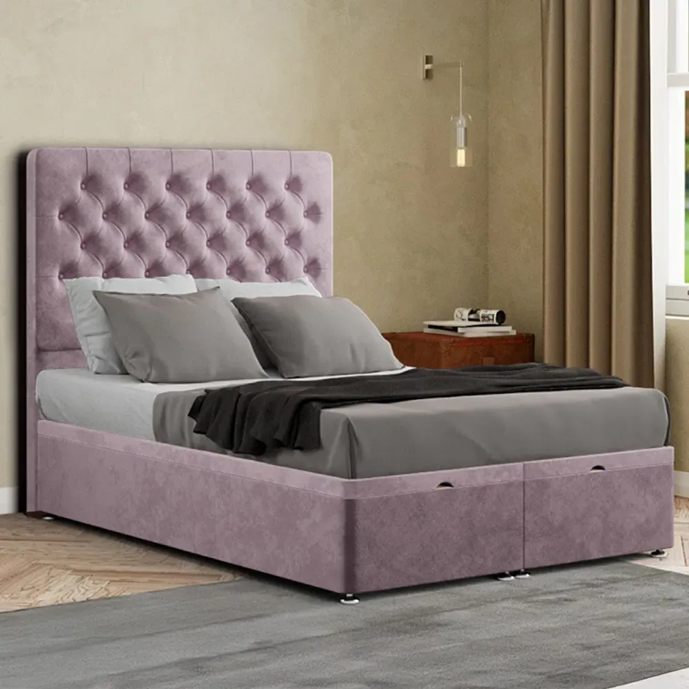 Winchester King Size Ottoman Bed with Storage - Pink