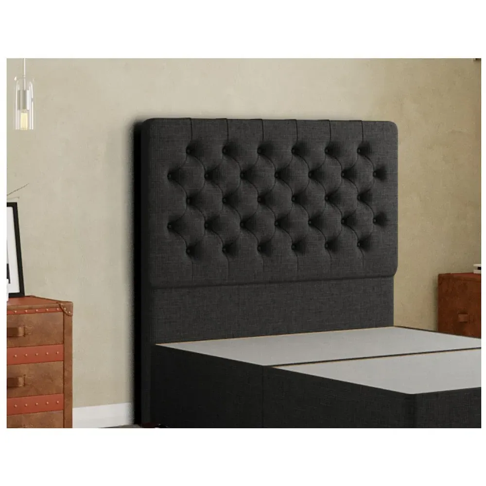 Winchester Single Floor Standing Headboard - Black, Linen