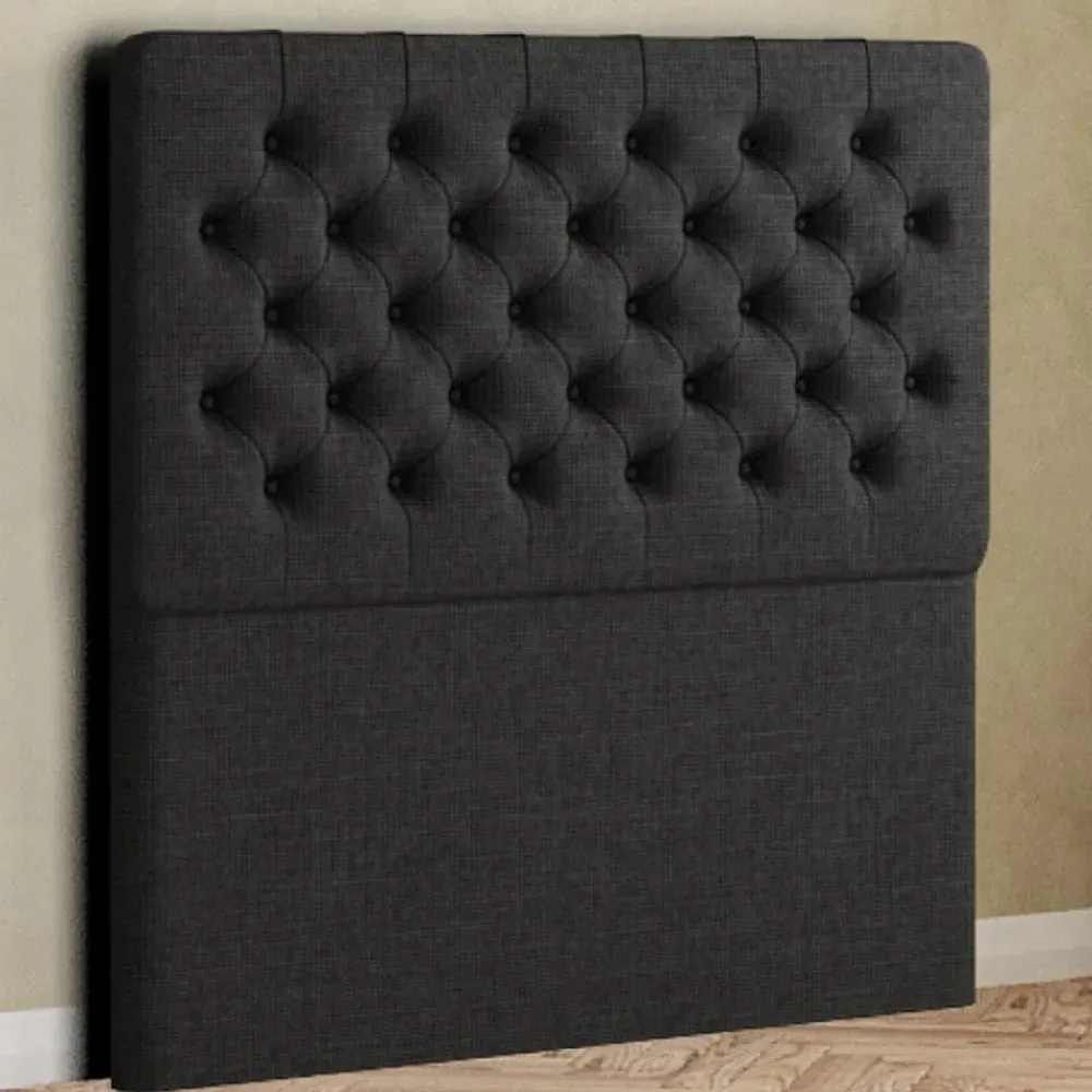 Winchester Single Floor Standing Headboard - Black, Linen image