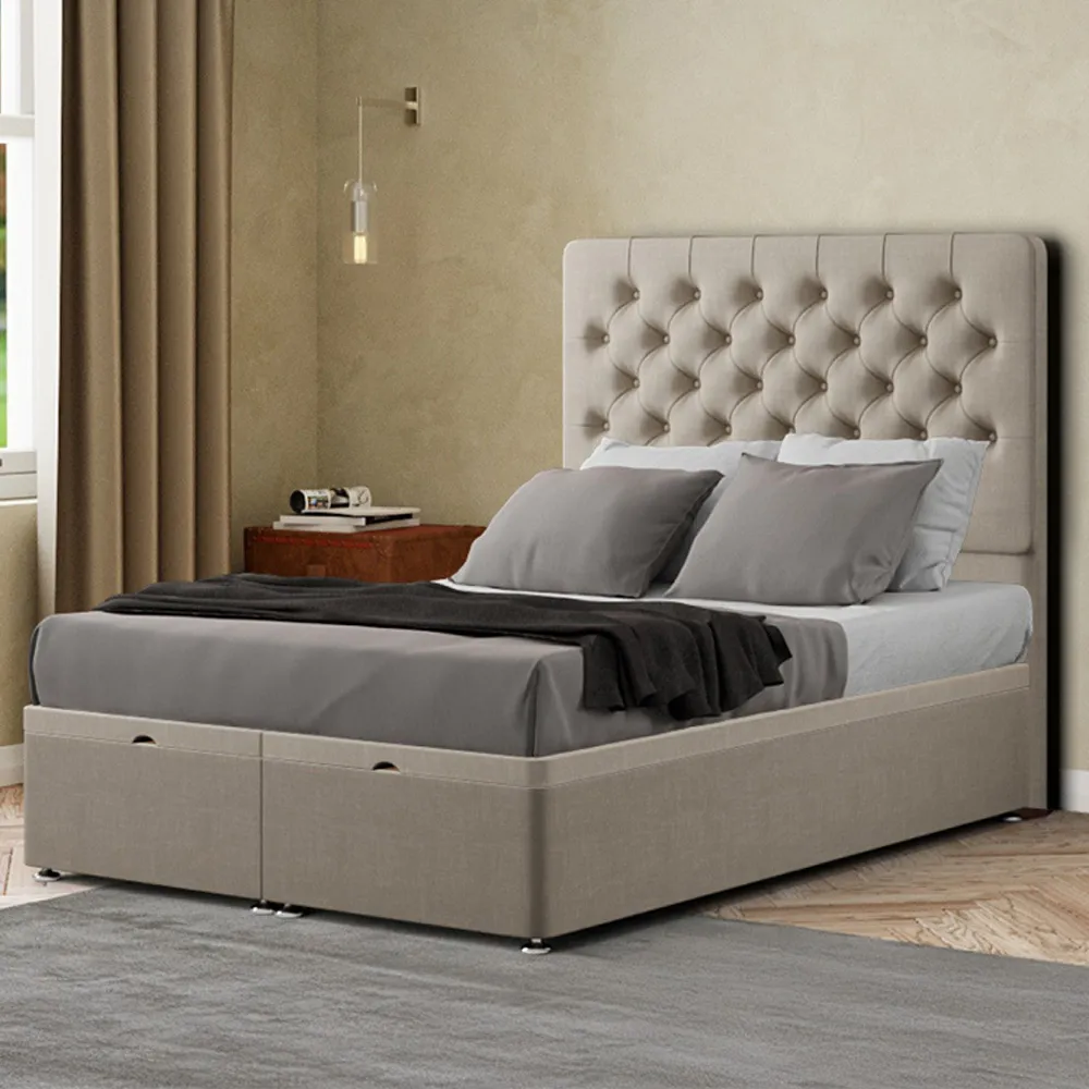 Winchester Single Ottoman Bed with Storage - Cream image