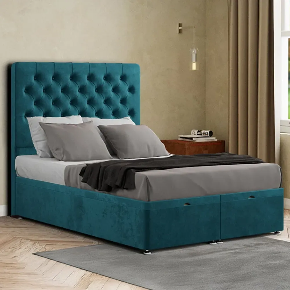 Winchester Single Ottoman Bed with Storage - Green image