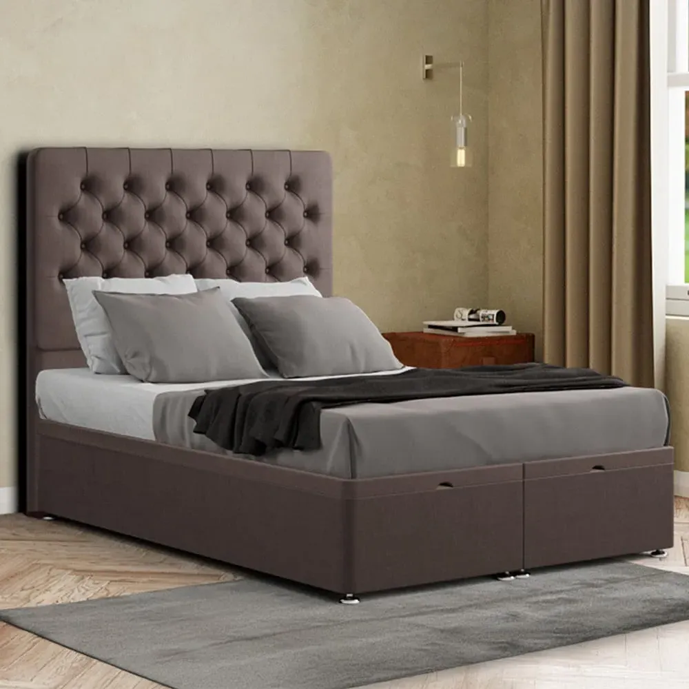 Winchester Single Ottoman Bed with Storage - Grey