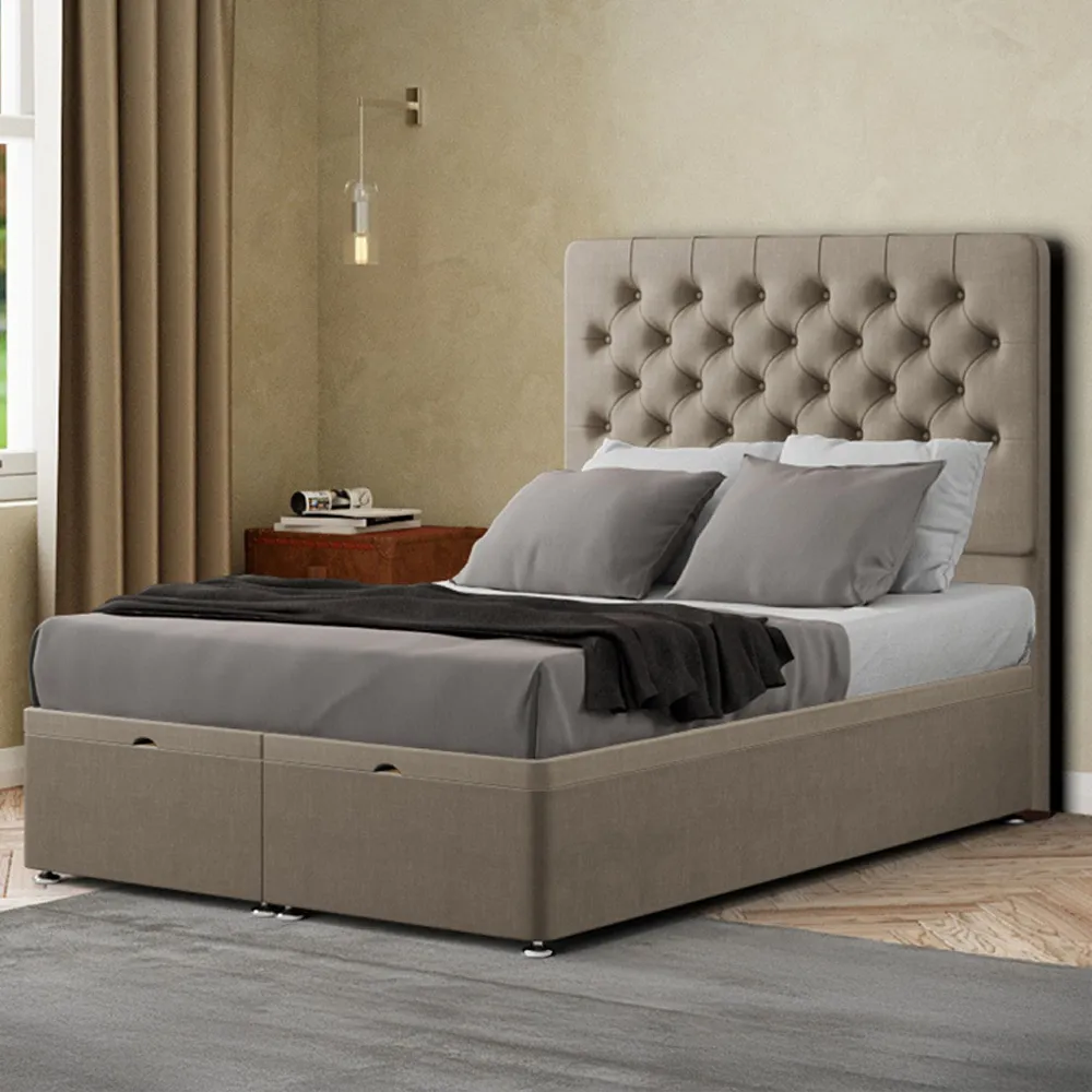 Winchester Single Ottoman Bed with Storage - Mink