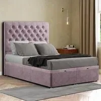 Winchester Single Ottoman Bed with Storage - Pink