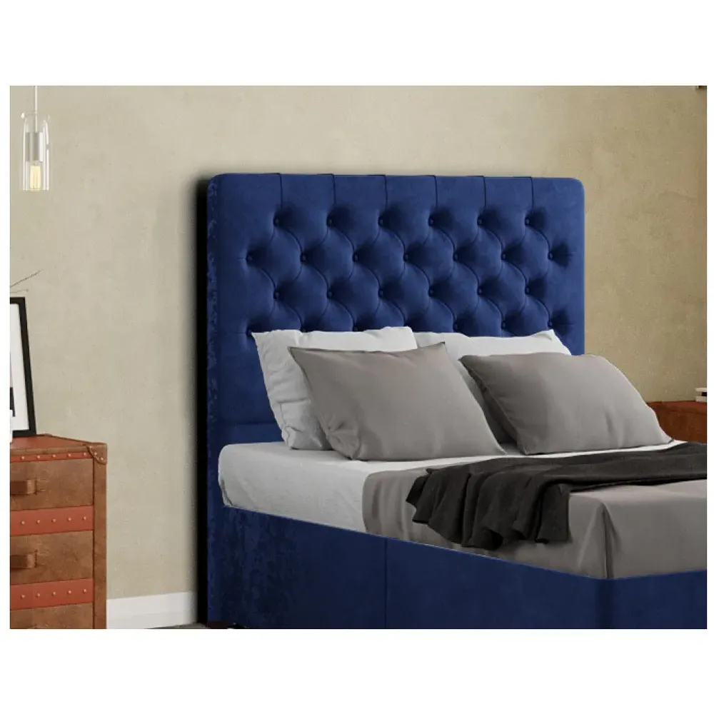 Winchester Small Double Floor Standing Headboard - Navy, Plush
