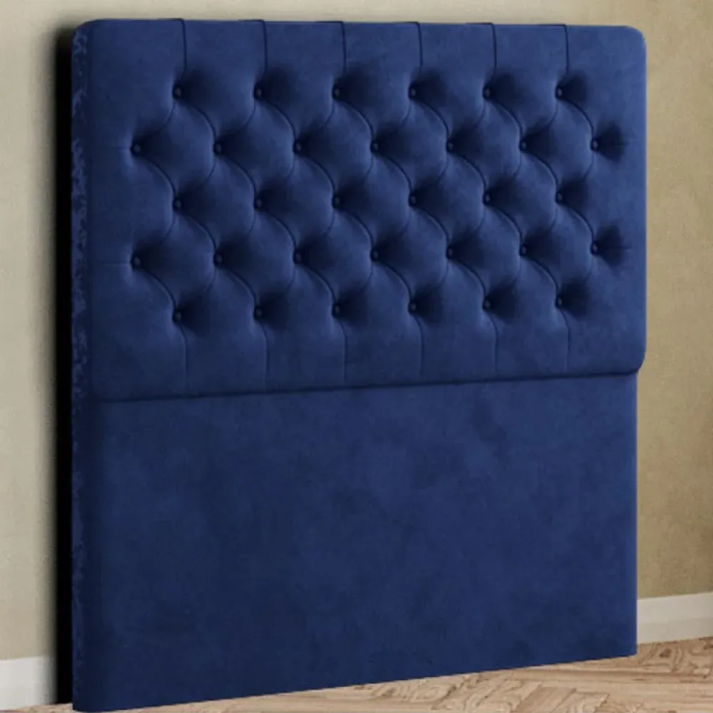 Winchester Small Double Floor Standing Headboard - Navy, Plush