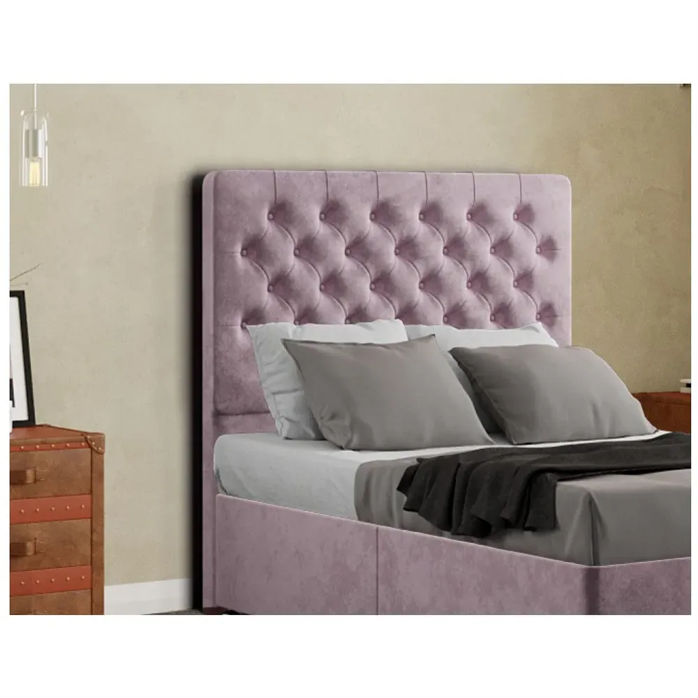 Winchester Small Double Floor Standing Headboard - Pink, Plush