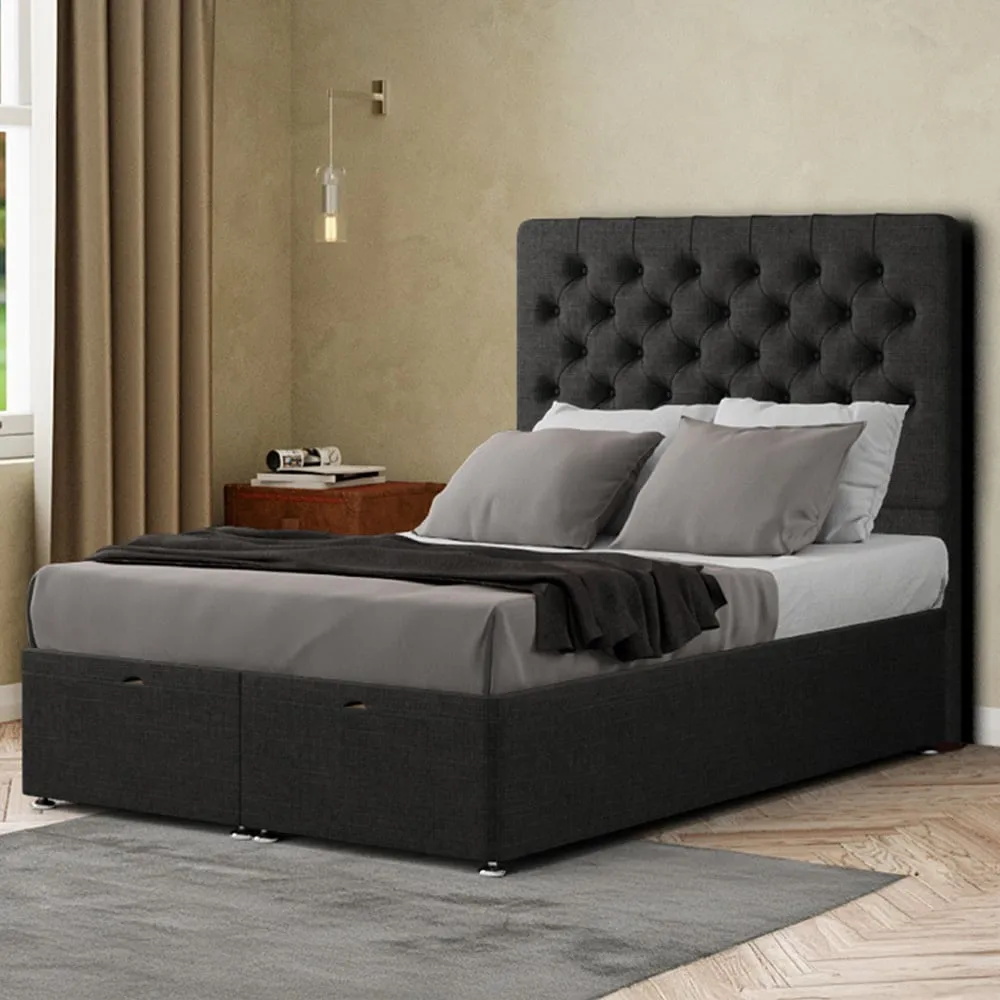 Winchester Small Double Ottoman Bed with Storage - Black