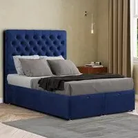 Winchester Small Double Ottoman Bed with Storage - Navy