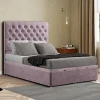Winchester Small Double Ottoman Bed with Storage - Pink
