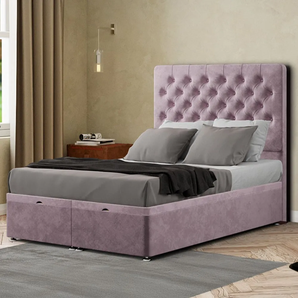 Winchester Small Double Ottoman Bed with Storage - Pink