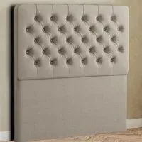 Winchester Super King Floor Standing Headboard - Cream, Malham Weave