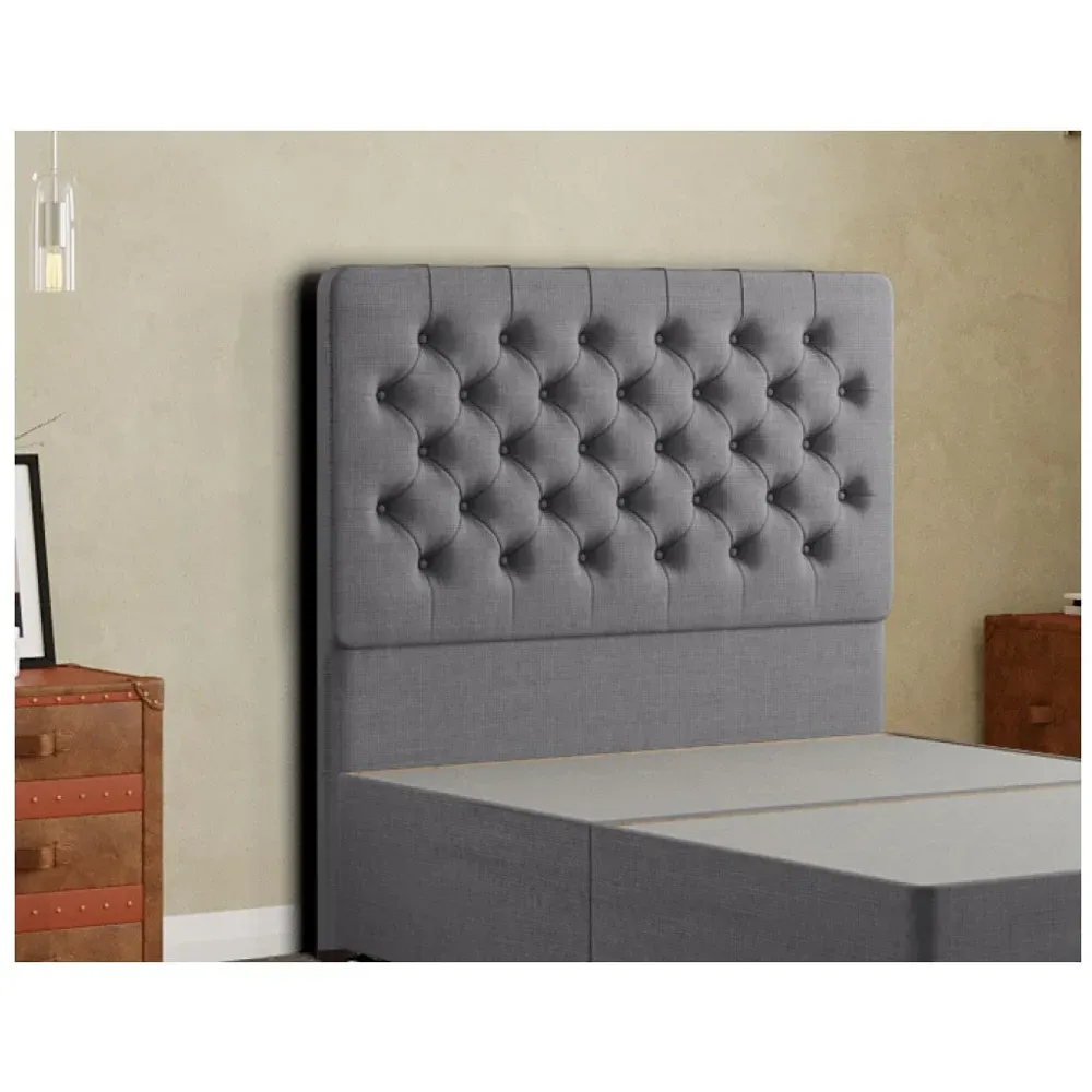 Winchester Super King Floor Standing Headboard - Grey, Linen