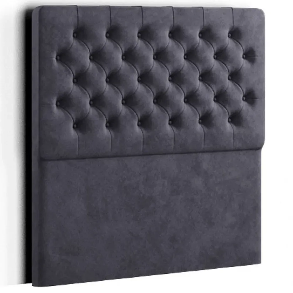 Winchester Super King Floor Standing Headboard - Grey, Plush