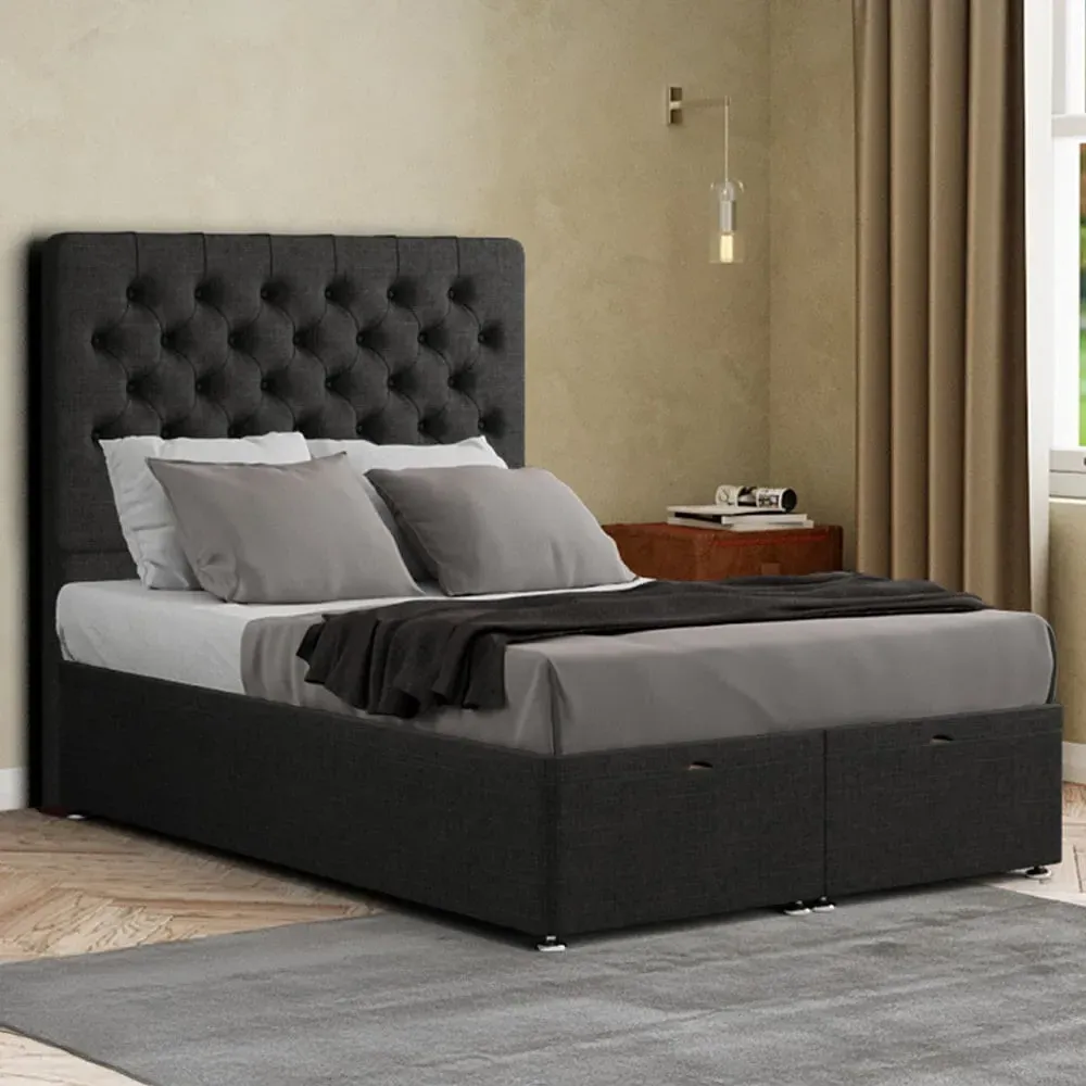Winchester Super King Ottoman Bed with Storage - Black