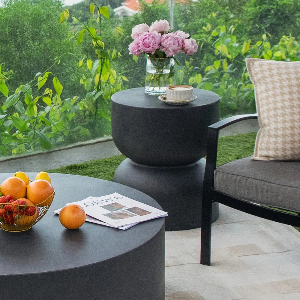 Chronos Hourglass Side Table - Black, GRC