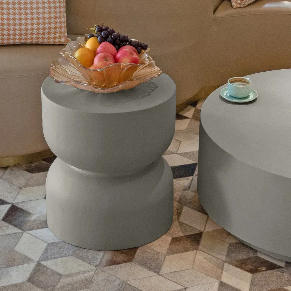 Chronos Hourglass Side Table - Grey, GRC