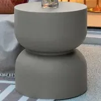 Chronos Hourglass Side Table - Grey, GRC