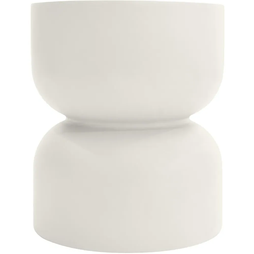 Chronos Hourglass Side Table - White, GRC