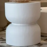 Chronos Hourglass Side Table - White, GRC