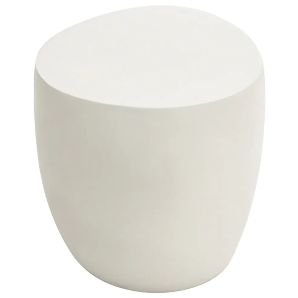 Ikaria Round Side Table - Cream White, GRC