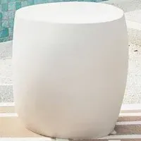 Ikaria Round Side Table - Cream White, GRC