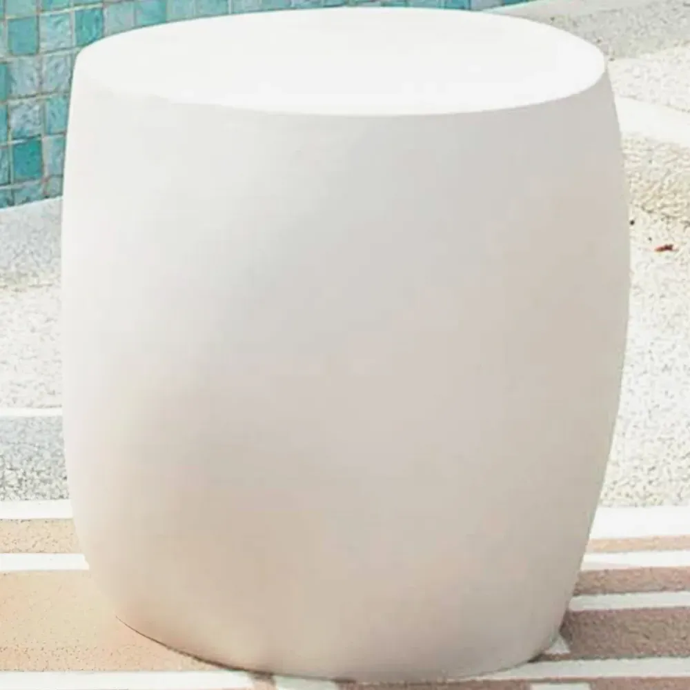 Ikaria Round Side Table - Cream White, GRC image