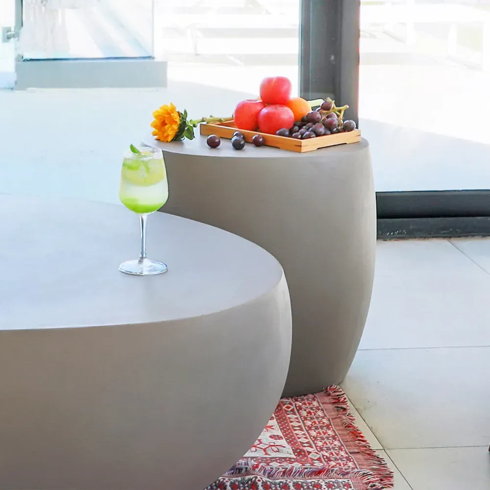 Ikaria Round Side Table - Space Grey, GRC