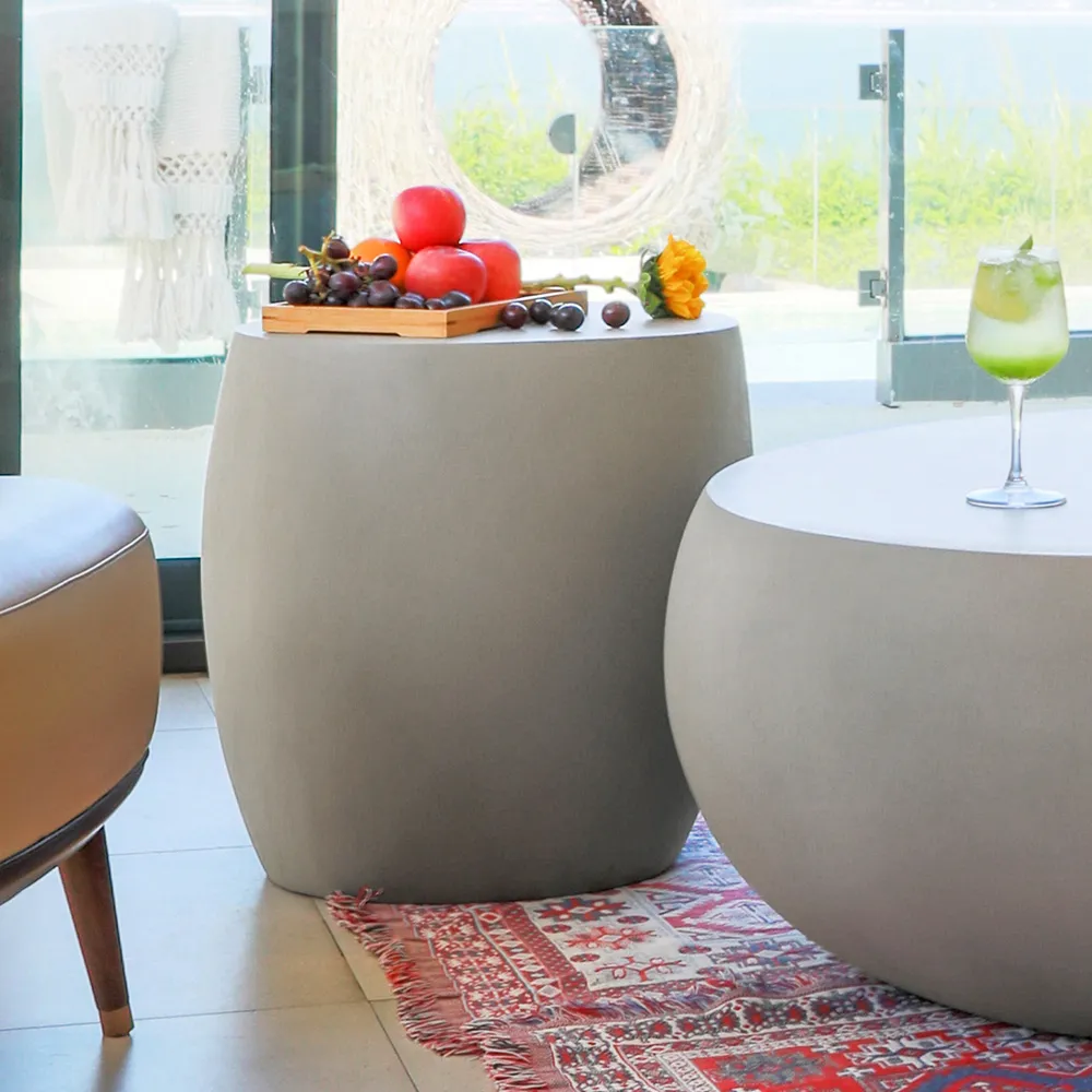 Ikaria Round Side Table - Space Grey, GRC