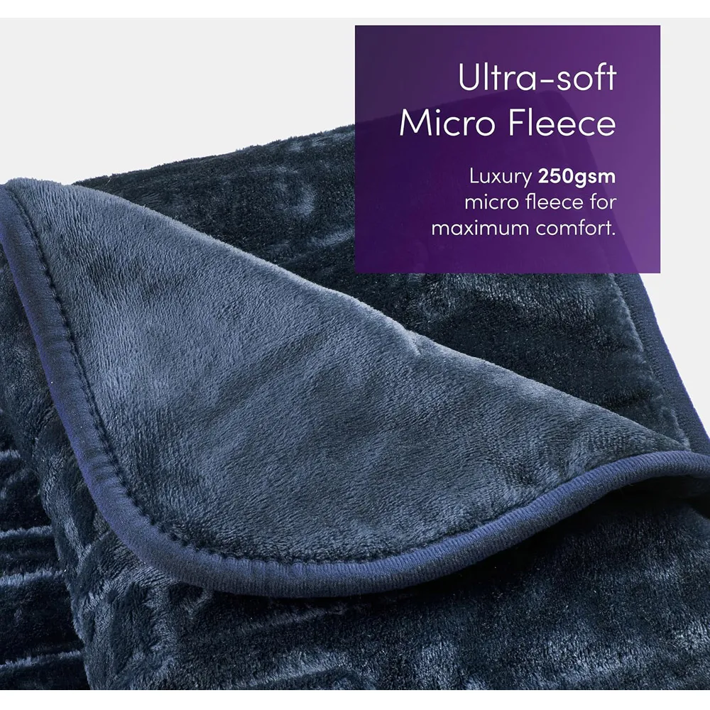 Electric Heated Throw Blanket - Blue, Micro Fleece