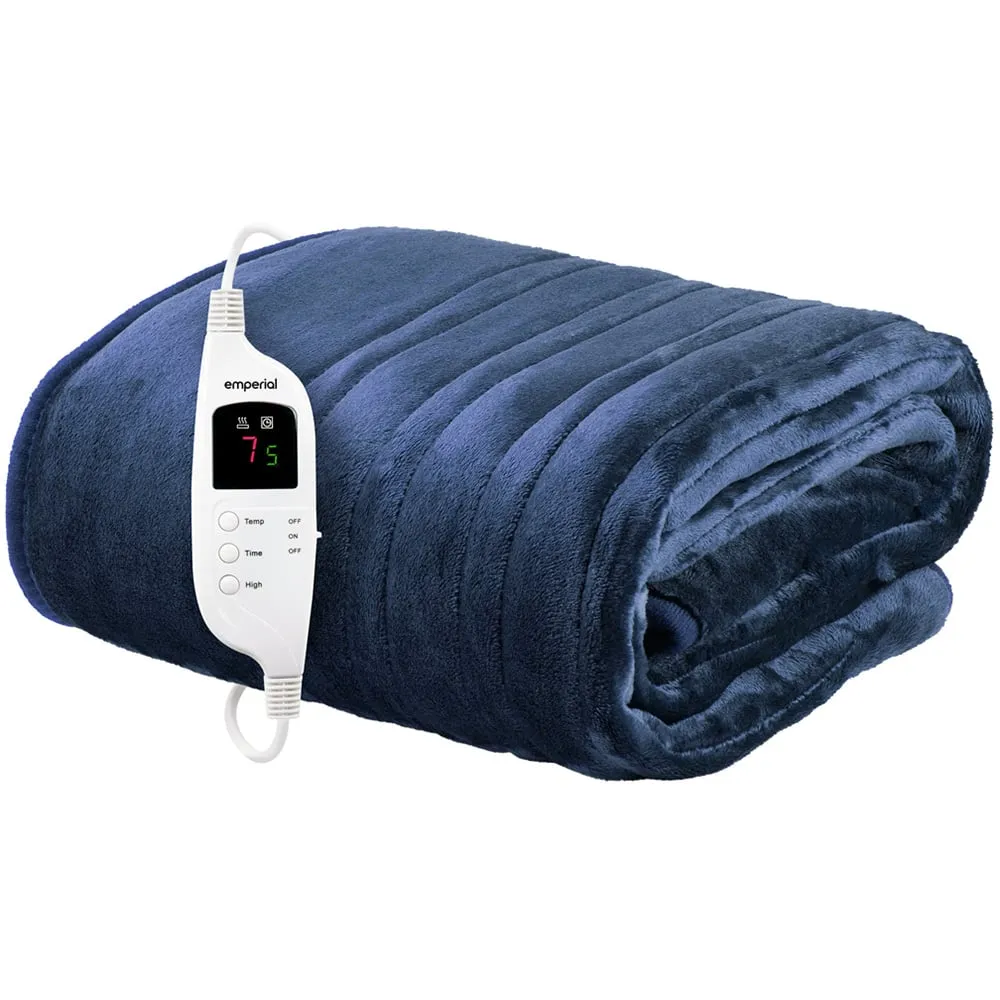 Electric Heated Throw Blanket - Blue, Micro Fleece image