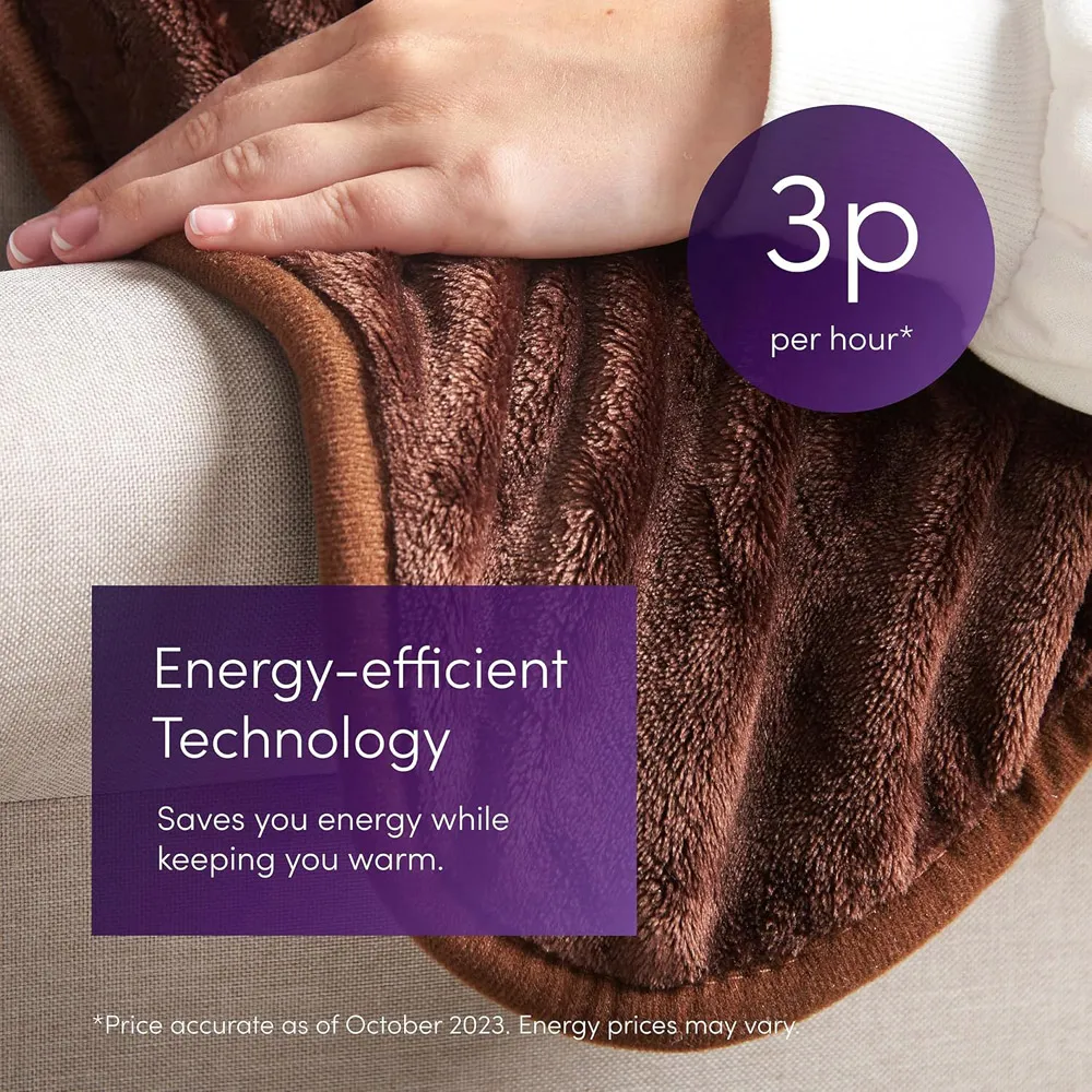 Electric Heated Throw Blanket - Brown, Micro Fleece