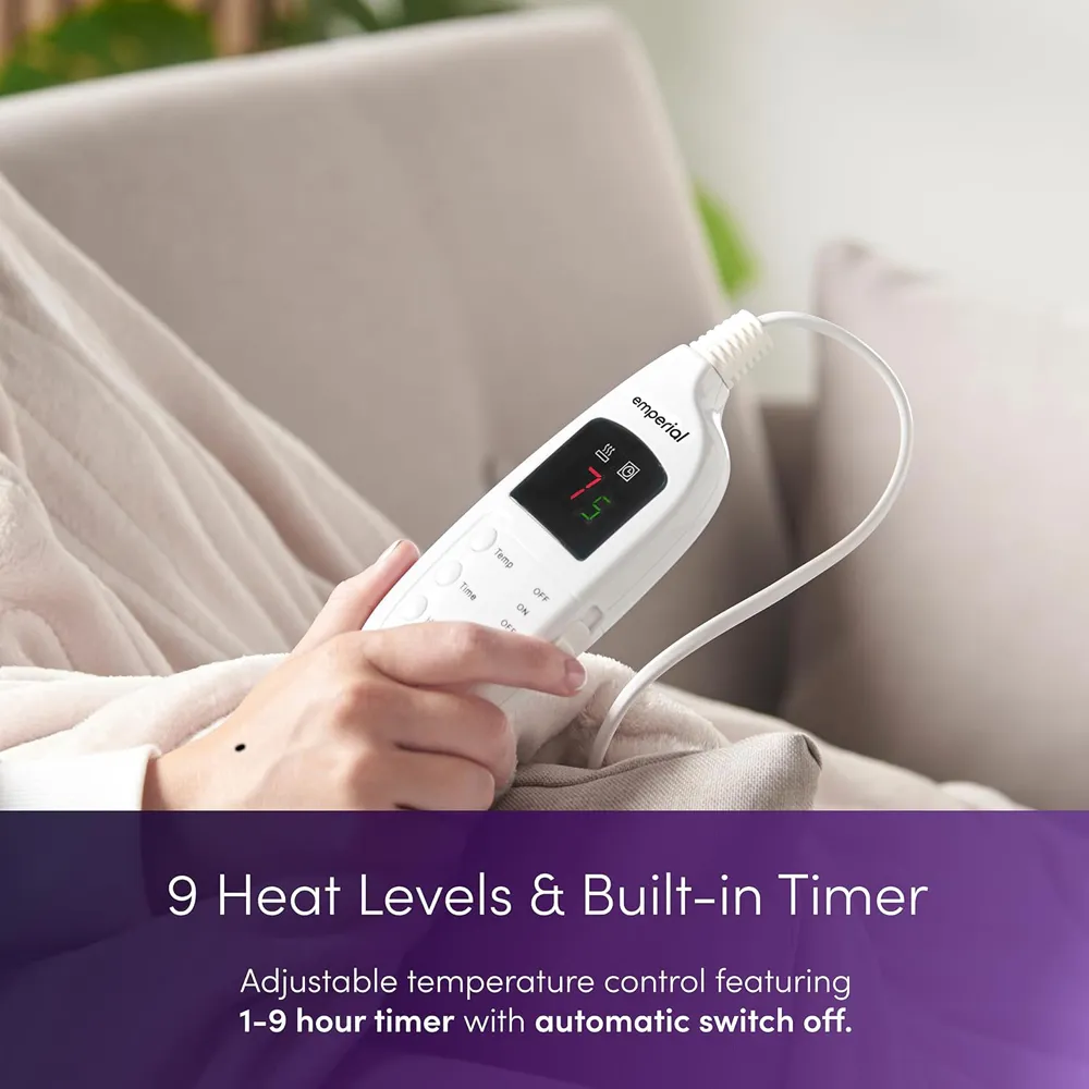 Electric Heated Throw Blanket - Cream, Micro Fleece