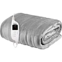 Electric Heated Throw Blanket - Grey, Micro Fleece