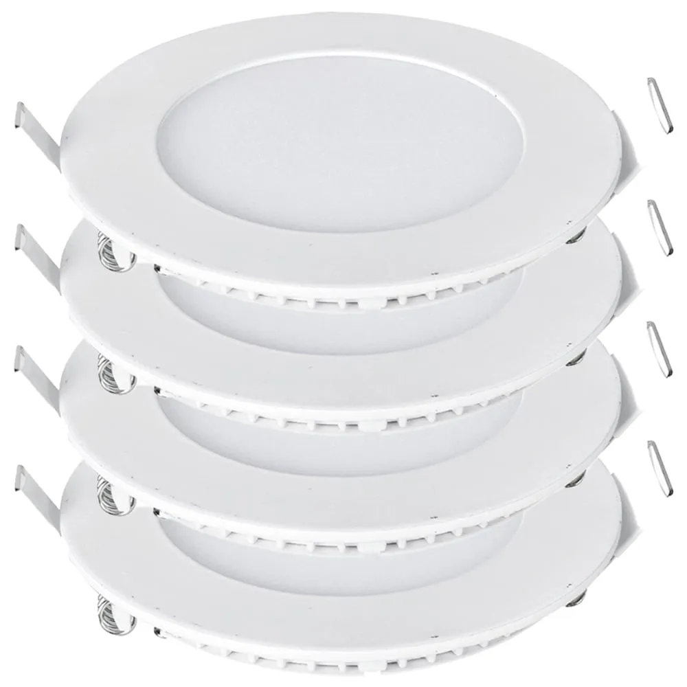 12W 4000K Round LED Panel Recessed Downlight 4 Pack