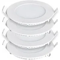 12W 6000K Round LED Panel Recessed Downlight 4 Pack