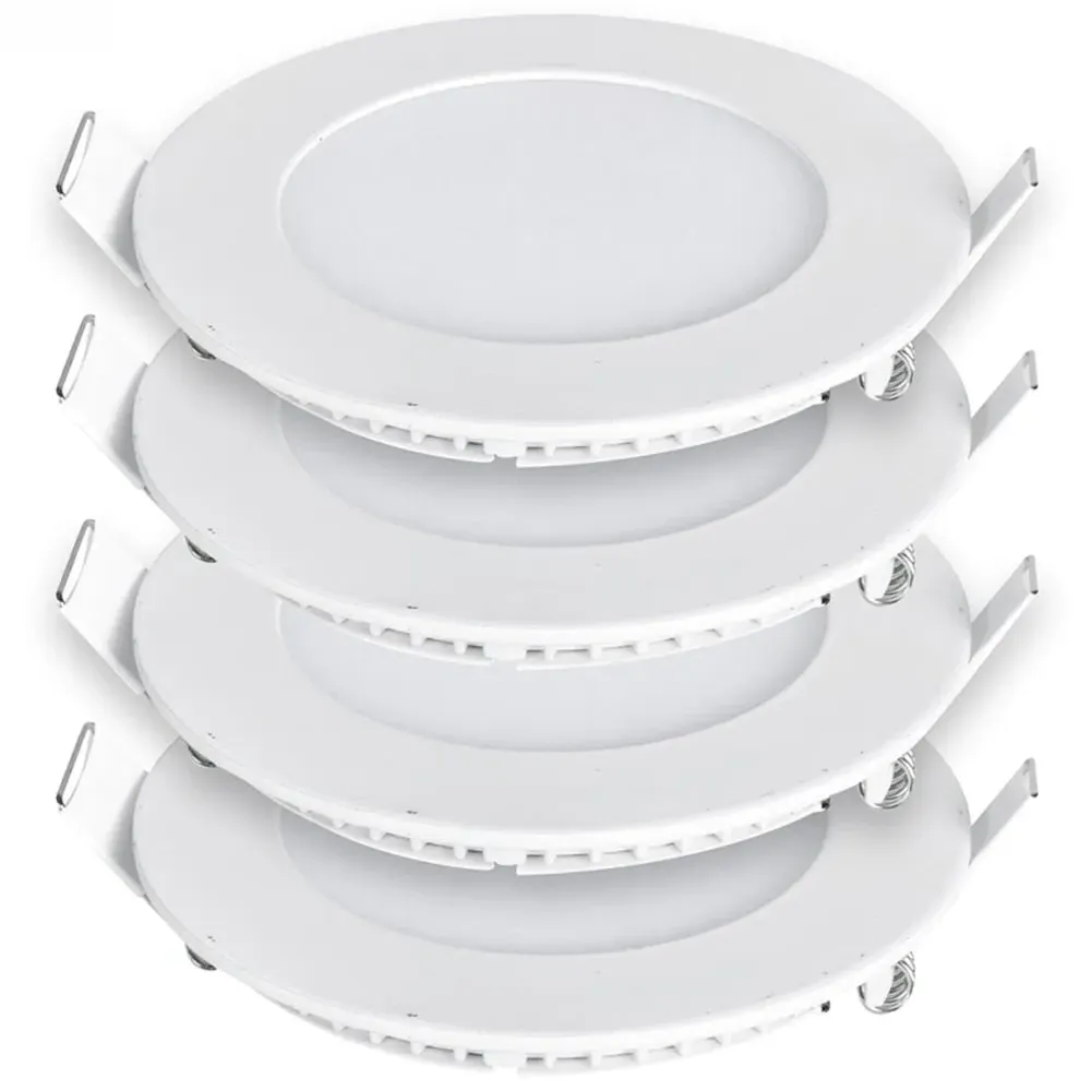12W 6000K Round LED Panel Recessed Downlight 4 Pack