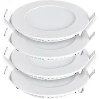 3W 4000K Round LED Panel Recessed Downlight 4 Pack
