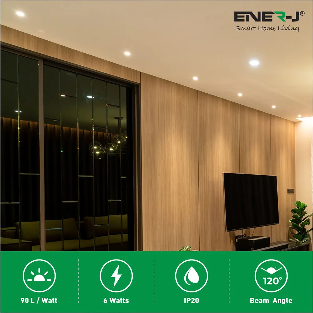 6W 4000K Round LED Panel Recessed Downlight 4 Pack