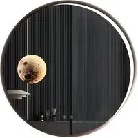 ENER-J Round LED Mirror with Dimmable Lighting - White, Aluminium