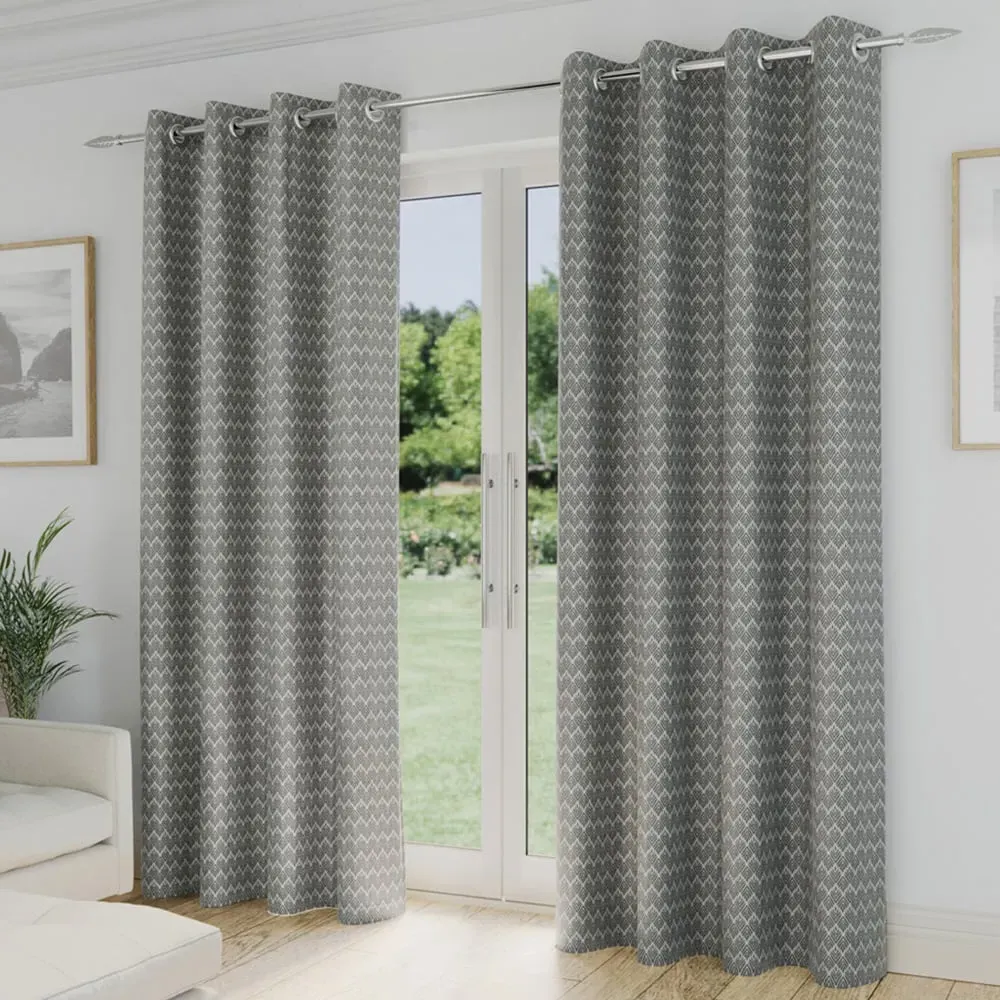 Aspen Thermal Eyelet Curtains - Grey, Polyester
