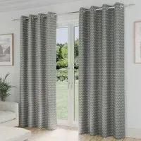 Aspen Thermal Eyelet Curtains - Grey, Polyester