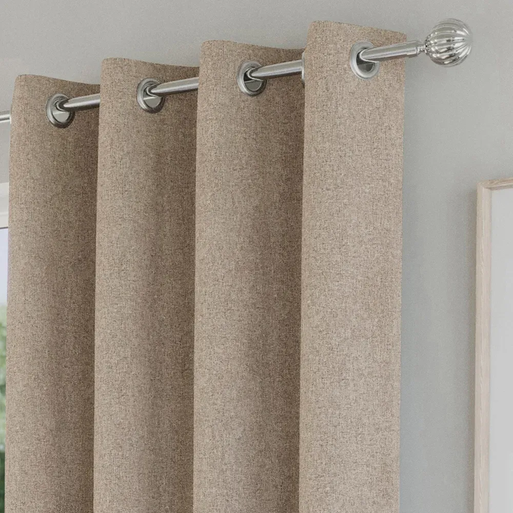 Austin Blackout Eyelet Thermal Curtains - Natural, Polyester