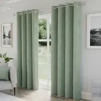 Austin Thermal Blackout Eyelet Curtains - Green