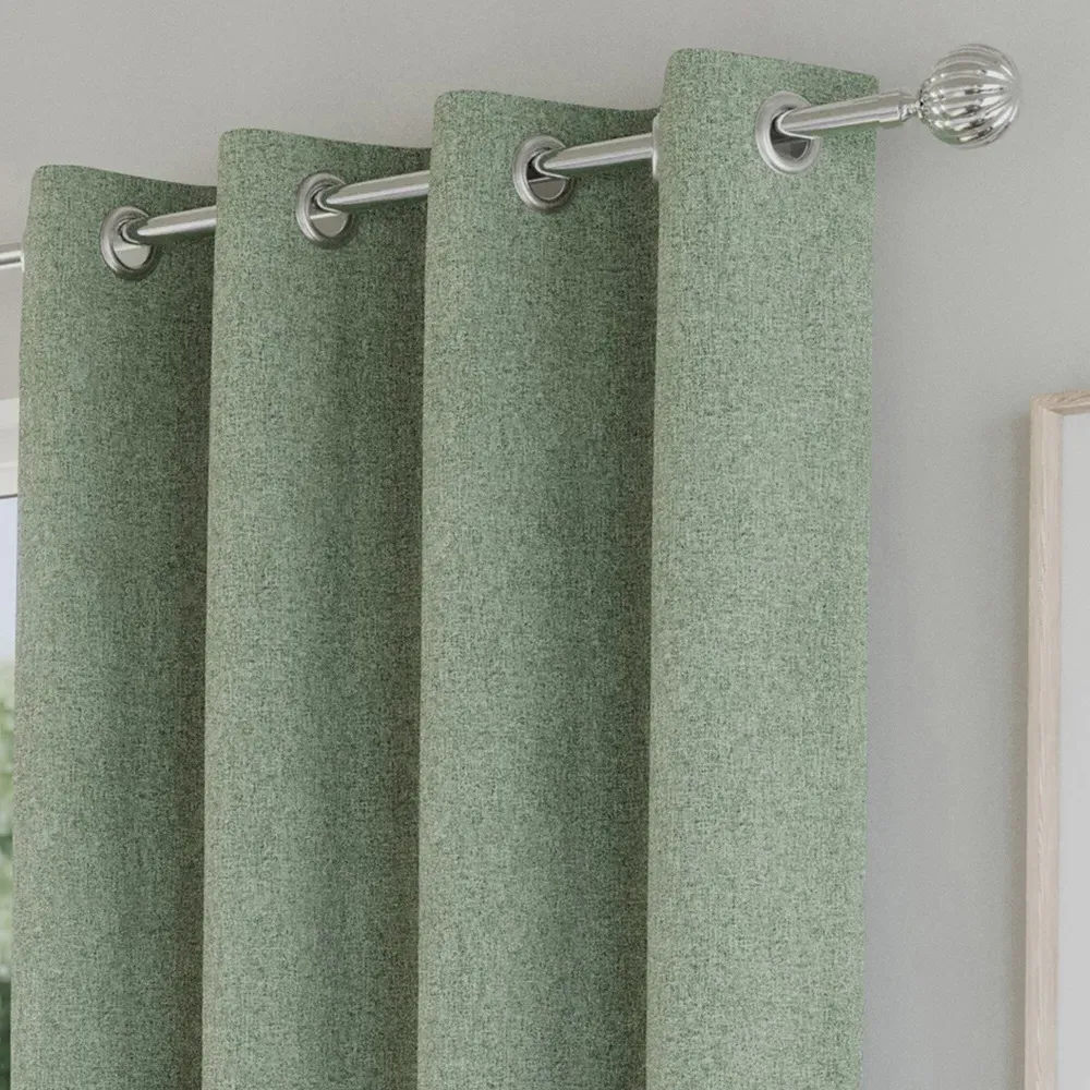 Austin Thermal Blackout Eyelet Curtains - Green