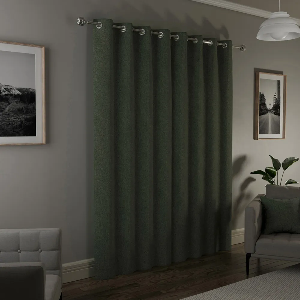 Austin Thermal Blackout Eyelet Curtains - Green